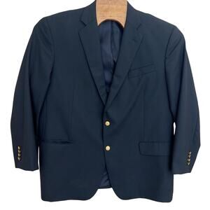 Brooks Brothers Italian Loro Piana Wool Blazer Men's Size 48R Navy Blue Madison